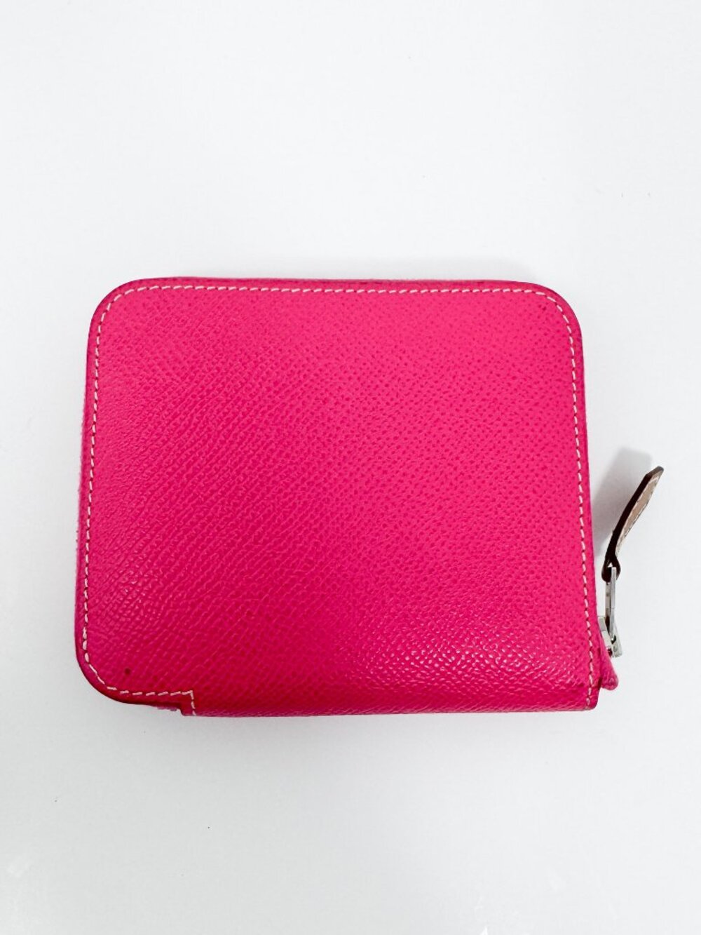 Hermes Rose Pourpre Silk’in Compact Wallet